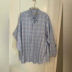 Tommy Bahama Men’s Blue Plaid Dress Shirt, 17 1/2 - 32-33